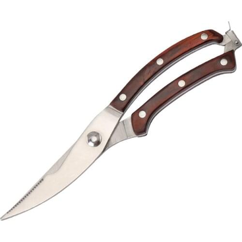 Kitchen Scissors Stainless Steel Multi-functional Kitchen Shears with Color Wood Handle for Chicken Bone Herb Fish Meat