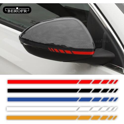 Hot Car Sticker 2 Sets 4PCS Truck Vinyl Stripe Rearview Side Mirror Decal Vehicle Body Accessories Black /Silver 20 * 0.7cm