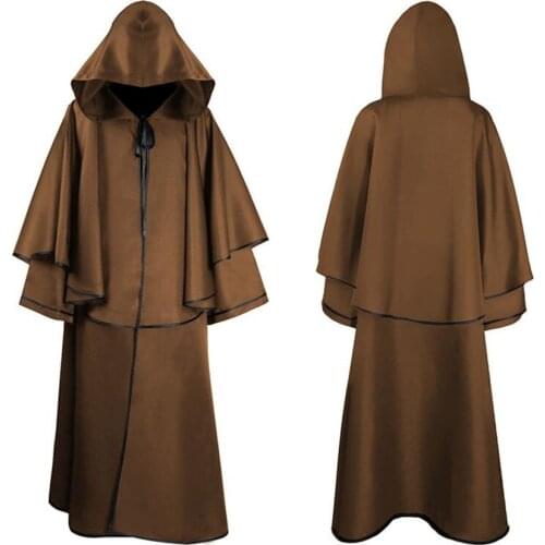 Men Medieval Cloak Robe Halloween Costumes 5 colors