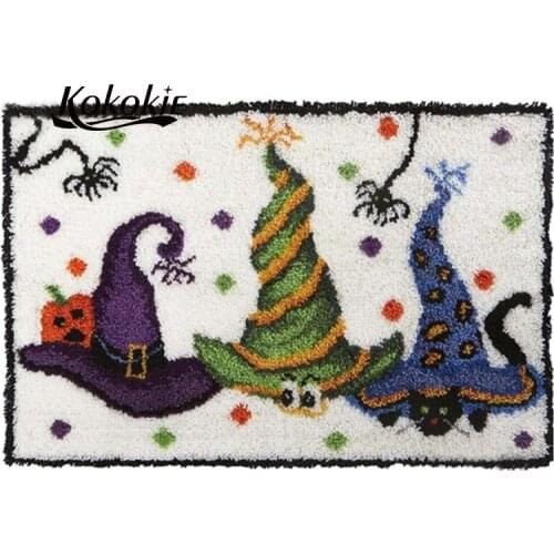 Latch hook kits for adults floor large printed canvas yarn carpet diy latch hook rug kits carpet embroidery carpet diy rug