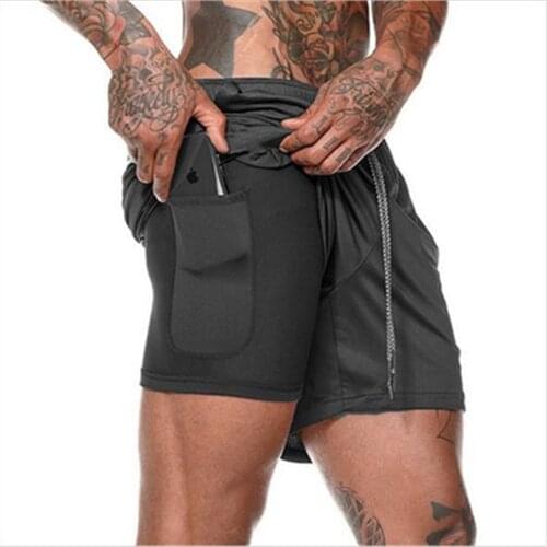 New mens running shorts mens 2-in-1 double-layer quick-drying sports shorts training running fitness shorts sports shorts