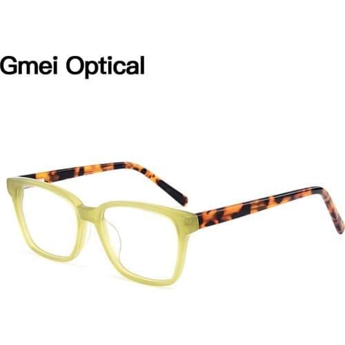 Gmei Optical New Acetate Full Rim Women Optical Eyeglasses Frames Men Myopia Presbyopia Eyewear With Quality Spring Hinges A3052