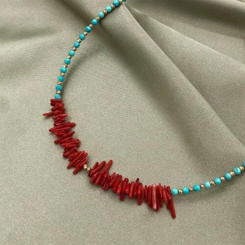 Eyelash Coralline Turquoise Necklace