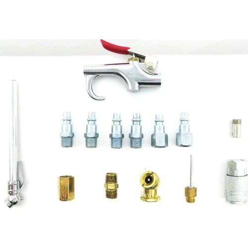 14pcs American Pneumatic quick connector nut blow gun ing air guns grey inflatable nozzle Nozzle Tire Pressure Gauge