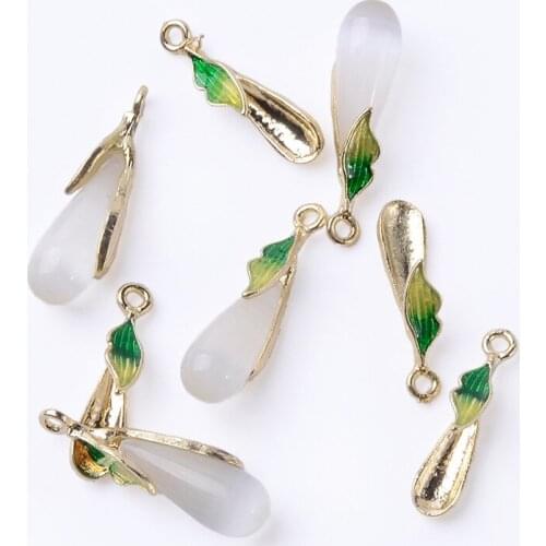 10 Pieces/Lot 7*27mm Metal Oval Shape Earring Charms Pendant For DIY Jewelry Making