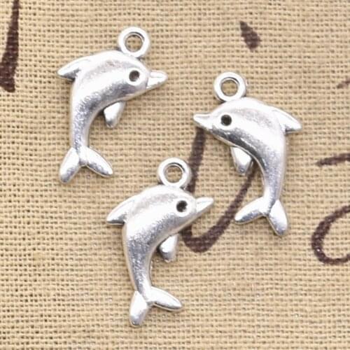 10pcs Charms Lovely Dolphin 23x13mm Antique Making Pendant fit,Vintage Tibetan Bronze Silver color,DIY Handmade Jewelry