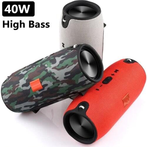 40W High Power Portable Bluetooth Speaker Subwoofer TWS Outdoor Column Waterproof Super Bass Music Center TF AUX FM caixa de som