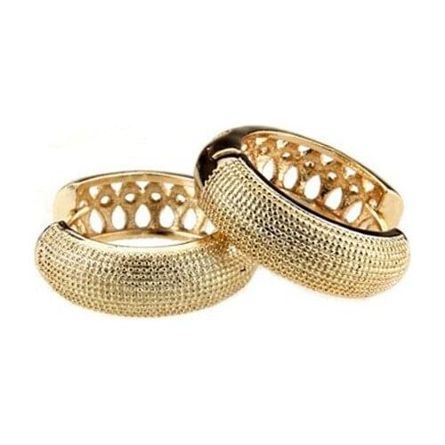 Funmode Hot Sale Gold Color Micro CZ Pave Punk Style Hoop Earrings for Women Wedding Jewelry Pendientes Mujer Wholesale FE183