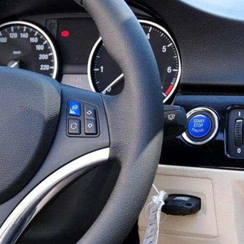 Blue ABS Plastic Steering Wheel M Button And One-button Start for BMW 3 Series M3 E90 E91 E92 E93 2003-2017 M Sport Accessories