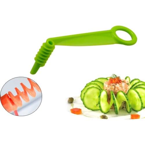 Vegetable Cucumber Rotary Slicer Rotating Slicing Plastic Vegetables Spiral Knife Cutting Device Screw Slicer Kitchen Gadgets