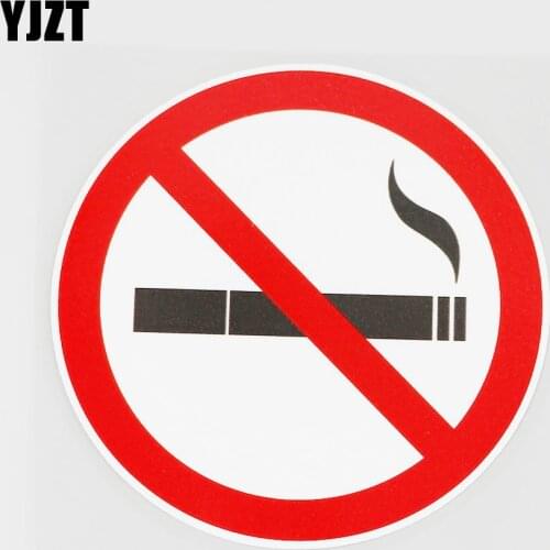 YJZT 12.6CMX12.6CM Smoking Is Forbidden Here PVC Decal Car Sticker Graphical 11B-0029