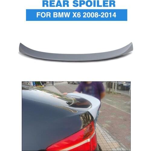 Rear Spoiler Boot Lip Wing For BMW E71 X6 2008-2014 FRP Unpainted Grey Primer Car Sticker