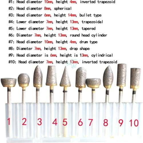 1pc Dental Lab Diamond Fully Sintered Burs 2.35mm Shank 70 Coarse Grit Durable Grind or Polish Smoothly