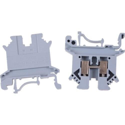 10pcs/lot Plastic Terminal Block Connectors UK-2.5B Din Rail Uneiversal Terminal Blocks Screw Type 800V 32A