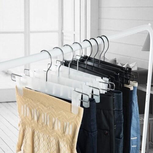 ​10pcs Non Slip Hanger Rack Pants Hangers with Clips Dress Socks Clothes Hanger