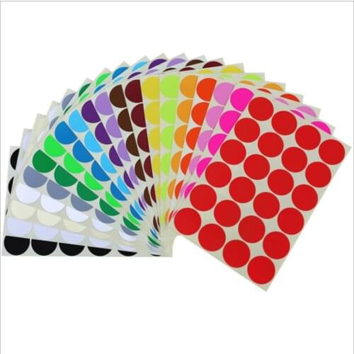 15 sheets Round Dot Label Self Adhesive Sticker Office School Supplies Gift Tag Decoration Stickers (leave a message the color)