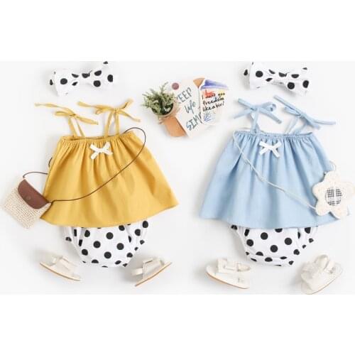 Sanlutoz Summer Baby Girls Clothing Sets Newborn Cotton Baby Clothes 2pcs Cute Polka Dot Fashion