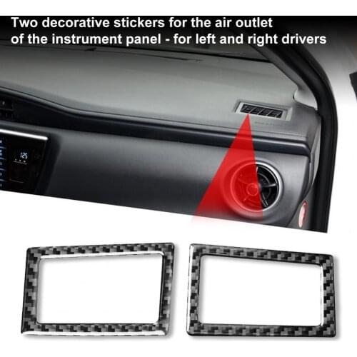 Carbon Fiber 2Pcs Light Dashborad Air Outlet Panel Trim Sticker Compact Panel Decor Sticker Soft