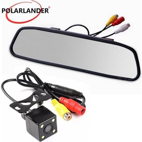 4.3" Reversing CCD Car Car Rear View Camera Parking Assistance Night Vision Rearview Mirror Monitor Glass Lens Camera Video