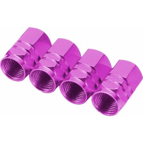 4 PCS Purple Universal Car Wheel Tire Tyre Valve Air Stem Cap Cover Aluminum Auto Wheel Tire Accessories