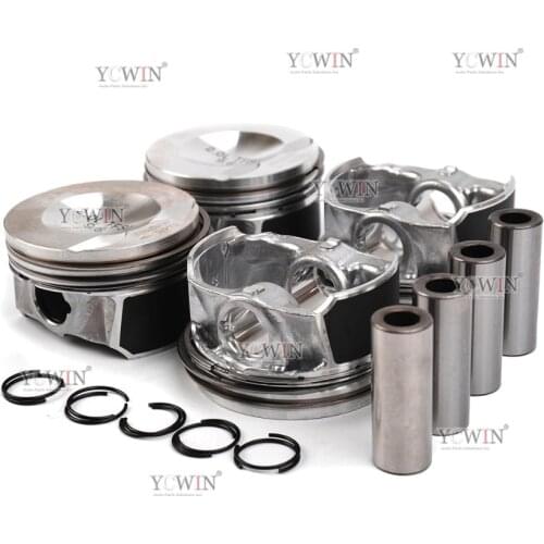 4x EA888 Engine Pistons & Rings 82.5mm Diameter 21mm For VW GTI Passat Audi A3 2.0 TFSI Gas Pressure 06H 107 065 AM