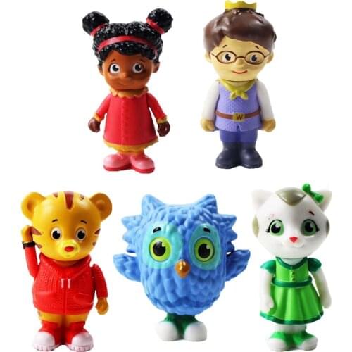 5pcs/set Daniel Tigers Neighborhood Figure Toy Daniel Tiger Katerina Kittycat O the Owl Miss Elaina Prince Wednesday Model Doll