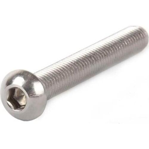 50pcs/Lot 304 Stainless Steel Round Head Mushroom Cap Hex Socket Screws Bolts M2 M3 M4 M5 M6 M8