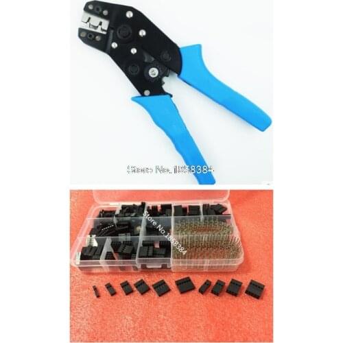 610pcs Female Wire Jumper Housing Pin Connector 2.54mm Kits Set with SN01BM Terminal Crimping Plier Tool