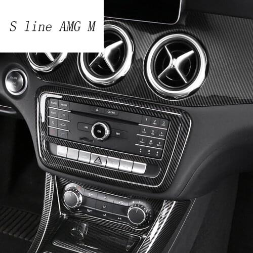 Car Styling Carbon Fiber Style Center Console CD Frame Auto Cover Stickers Trim For Mercedes Benz A GLA CLA Class W176 X156 C117