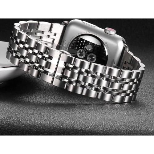 For apple Watch Band Series6 SE 44mm 40mm Stainless Steel Link Bracelet for iWatch 5 4 3 bands 42mm38mm strap men wowen pulseira