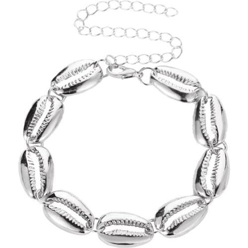 Metal Shells Anklets For Women Gold Silver Color Link Chain Hollow Charm Sea Conch Ankle Bracelet Beach Barefoot Sandals Jewelry