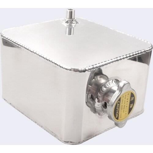 Racing 2.5L Square Radiator Coolant Overflow Tank Bottle Fit For General Aluminum Alloy Container Black Auto Modification Parts