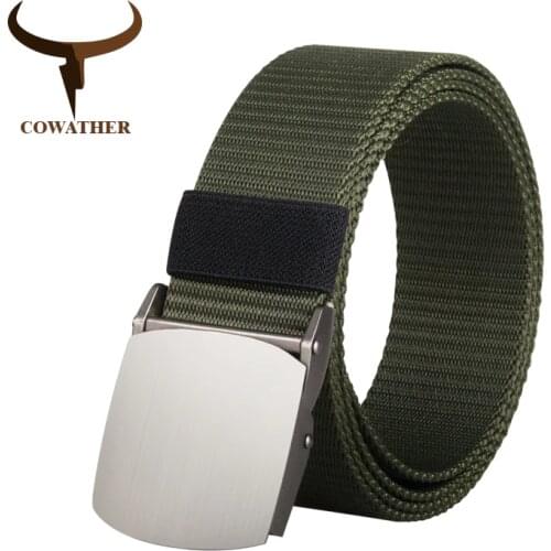 COWATHER nylon men belt military outdoor tactical belts for men male jeans strap luxury casual male waistband 110 130 150 170cm