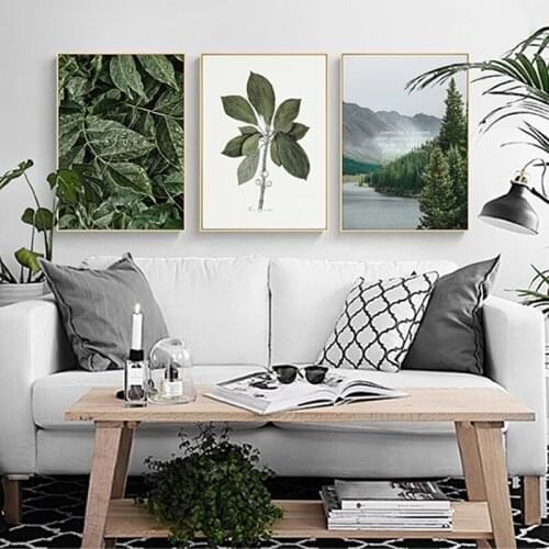 Green Leaves Plants Decoration Home Wall Art Canvas Painting Posters And Prints Decorative Pictures For Living Room Wall Decor
