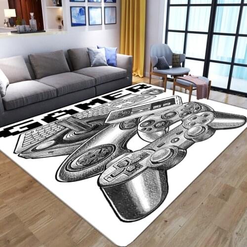 Kids Play Area Rug Child Room Gamer Crawl Floor Mat Cartoon Anime Game Controller Pattern 3D Printed Big Carpets for Living Room