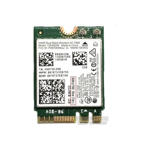 SSEA for Intel Wireless-AC 7265 7265NGW 802.11ac WiFi Bluetooth 4.0 NGFF 867M Card for LENOVO 00JT469