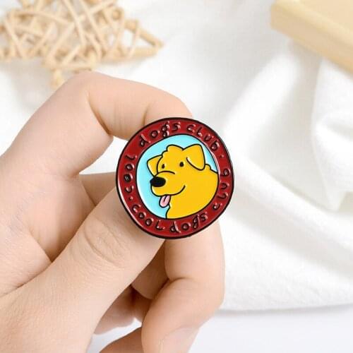 Cartoon Dog Puppy Brooches Cool Dogs Club Enamel Pins Bag Shirt Button Badges Cute Animal Jewelry Gift for Friends Kids