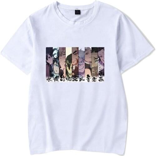 New Arrival Demon Slayer T-shirt Men Women Tops Summer Kimetsu no Yaiba Harajuku Short Sleeve Casual Boys Girls White Tees