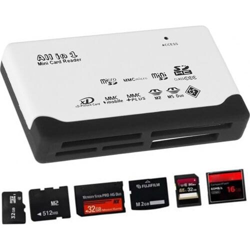 Card Reader USB 2.0 TF Memory Card Reader Fast Data Transmission All In One Card Reader Support TF CF SD Mini SD MS XD