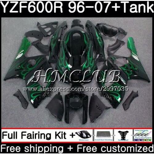 Body For YAMAHA Green flame YZF600R Thundercat 2002 2003 2004 2005 2006 2007 0HC23 YZF-600R YZF 600R 02 03 04 05 06 07 Fairing
