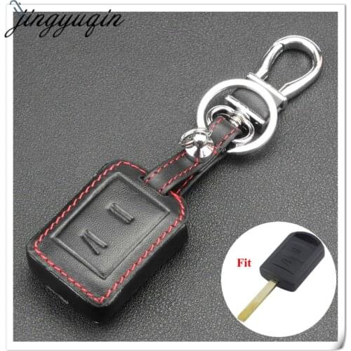Jingyuqin 2 Button Car Remote Key Cover Leather Case for Opel Agila Meriva Astra Corsa C Combo VAN Tigra Vectra