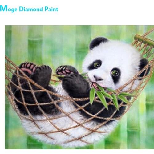 Panda Green Bamboo Diamond Painting Animal Round Full Drill Cartoon Children DIY Mosaic Embroidery 5D Cross Stitch Decor Gifts