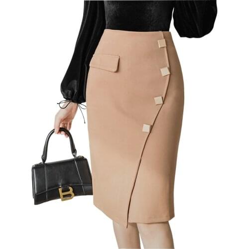 Plus Size Black Skirts Womens 2021 Fashion High Waist Bodycon Pencil Skirt Korean Clothing Slim Elegant Red Office Mujer Faldas