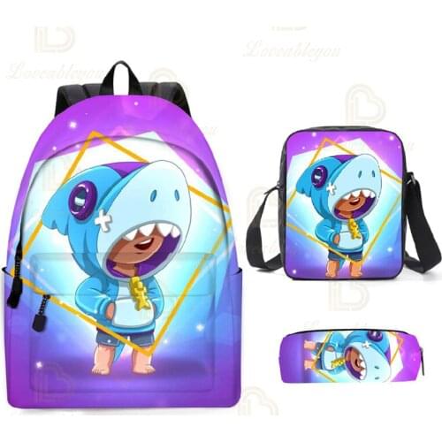 Kids School Bags Leon Shooting Game 3D Printed Backpack Set Boys Girls Harajuku Cartoon Star Backpack Tops Teen Bags