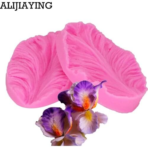 M0748 2PCS/set Kitchen Bakeware Orchid Petal Flower Silicone Veiner Mold Fondant Cake Decorating Tools