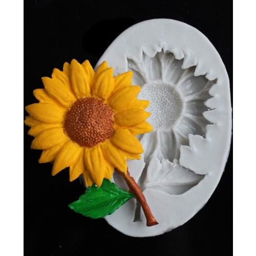 DIY Sunflower Silicone Mould Beautiful Flowers Chocolate Sugar Tool Craft Fondant Cake Decorating Baking Mold