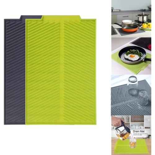 Silicone Rectangle Dish Mat Drying Dishes Pad Heat Resistant Cushion Pad Dinnerware Table Mat Baking Tool Kitchenware Pad