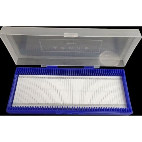Microscope Slide Box Biological Pathology Holds Up to 50 Pcs Slides Bio Slice Box Slots Rectangular Microscope Glass Slide Box