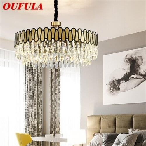 OUFULA Modern LED Chandelier Lighting Crystal Luxury Fixtures Home Creative Decorative For Living Room Dining Room Villa Duplex