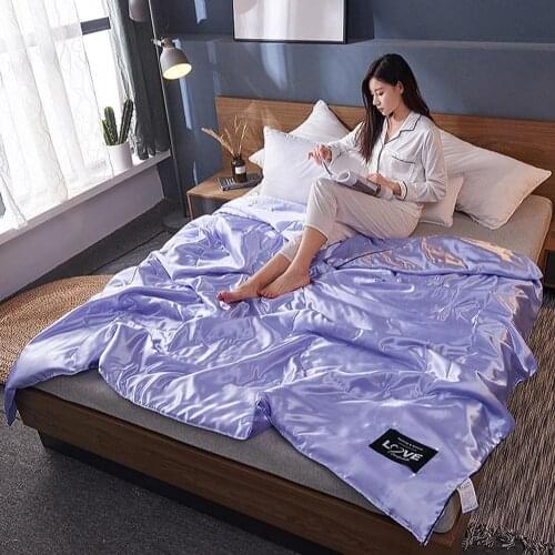 21 Comfortable 100% Silk Comforter Blanket Quilt Duvet Washable Ice Silk Summer Air Conditioning Comforter Quilt Blanket